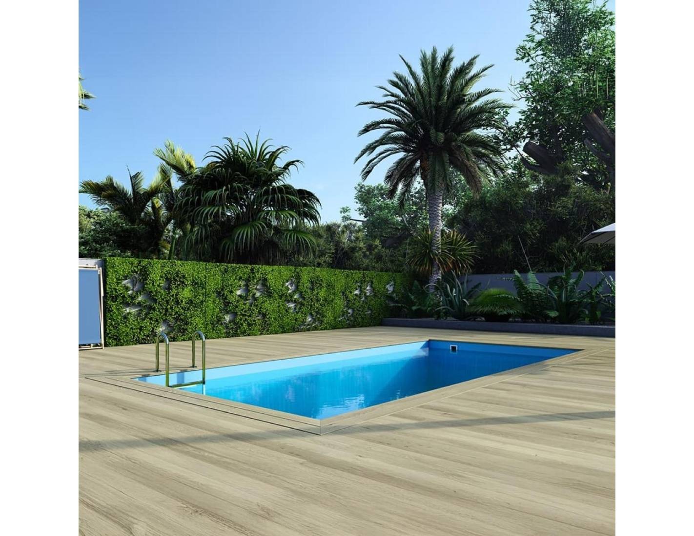 Altanka - Piscine hors sol en bois AQUA 7 x 3.75 - H.1.45 m, bleu pâle, fixations à sceller - BAS7308OSPI - ALTANKA - Image 3