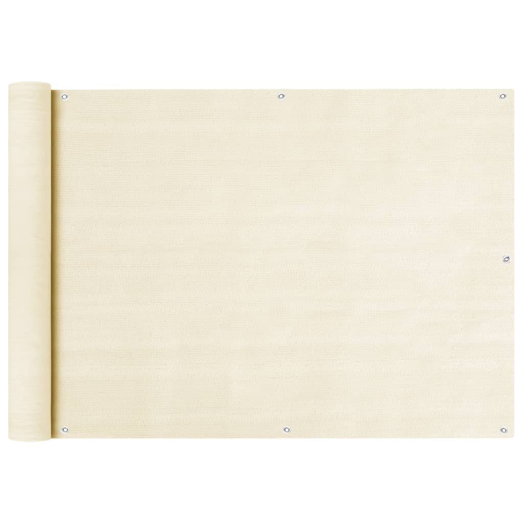 Helloshop26 - Écran de balcon brise pare vue protection confidentialité 75 x 500 cm PEHD crème - Imagen 1