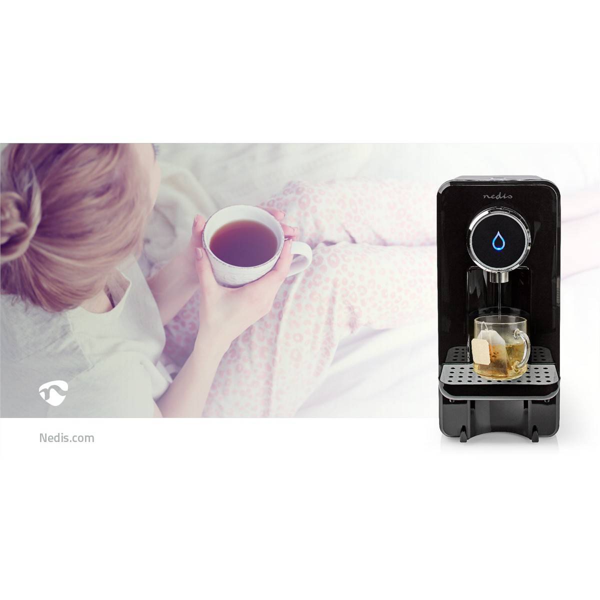 Distributeur d'eau chaude 2600W 2.5L Noir Température d'eau reglable NEDIS - Imagen 8