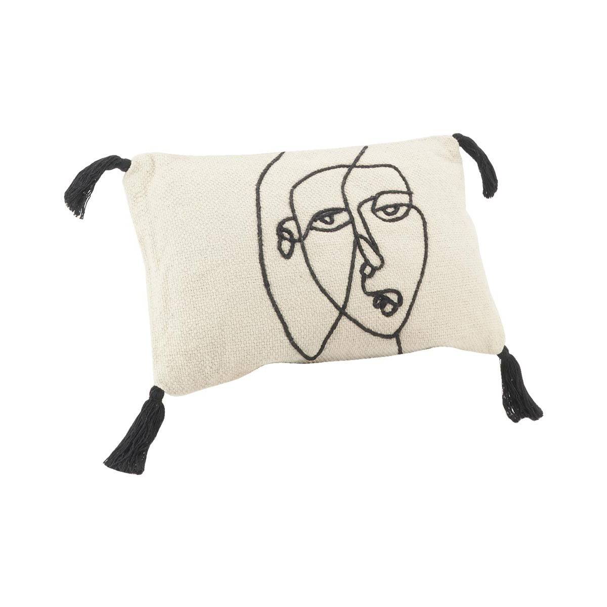 Aubry Gaspard - Coussin en coton Visage 50 x 30 cm - Imagen 1