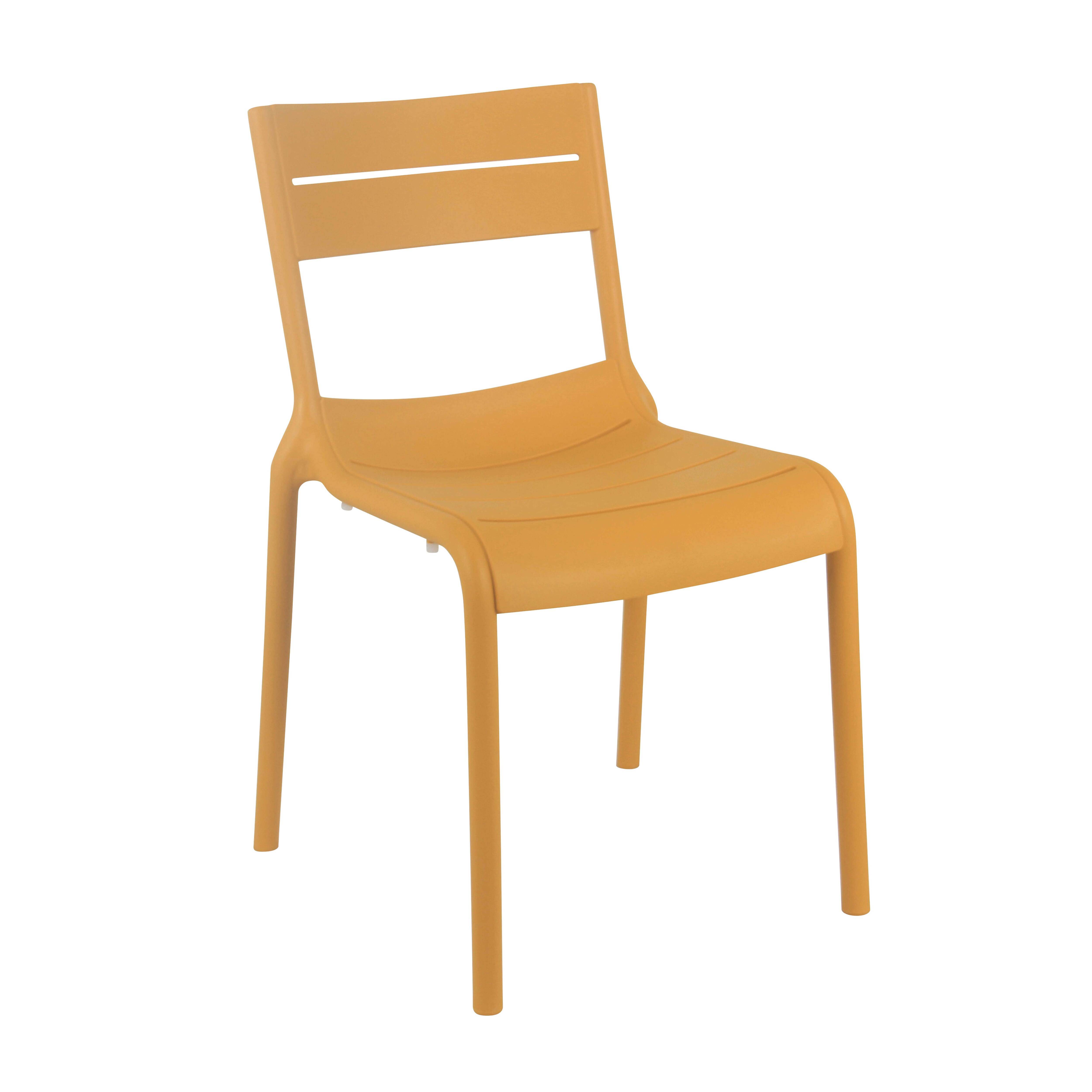 Oviala - Chaise de terrasse en plastique jaune clair Paname - Oviala - Imagen 1