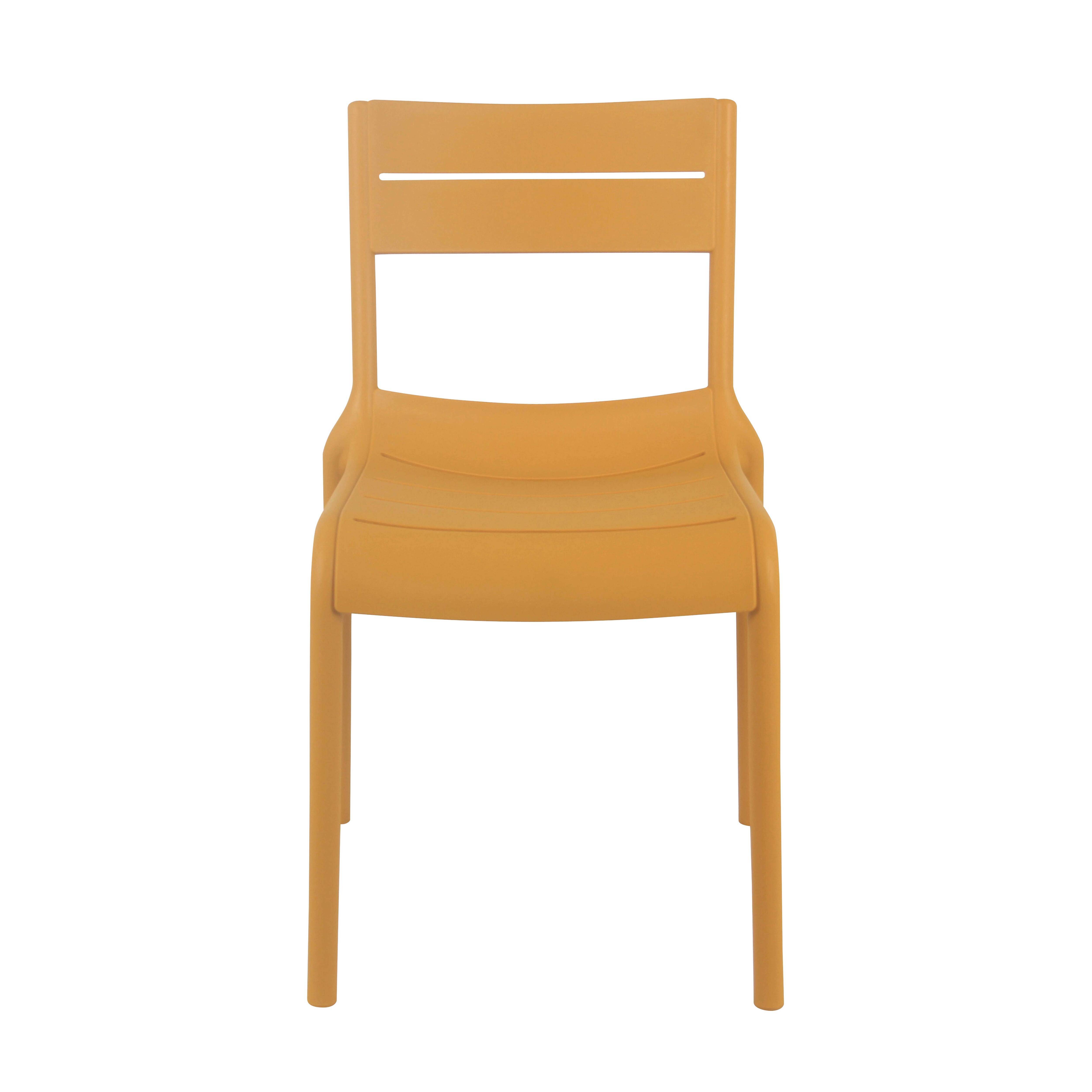 Oviala - Chaise de terrasse en plastique jaune clair Paname - Oviala - Imagen 5