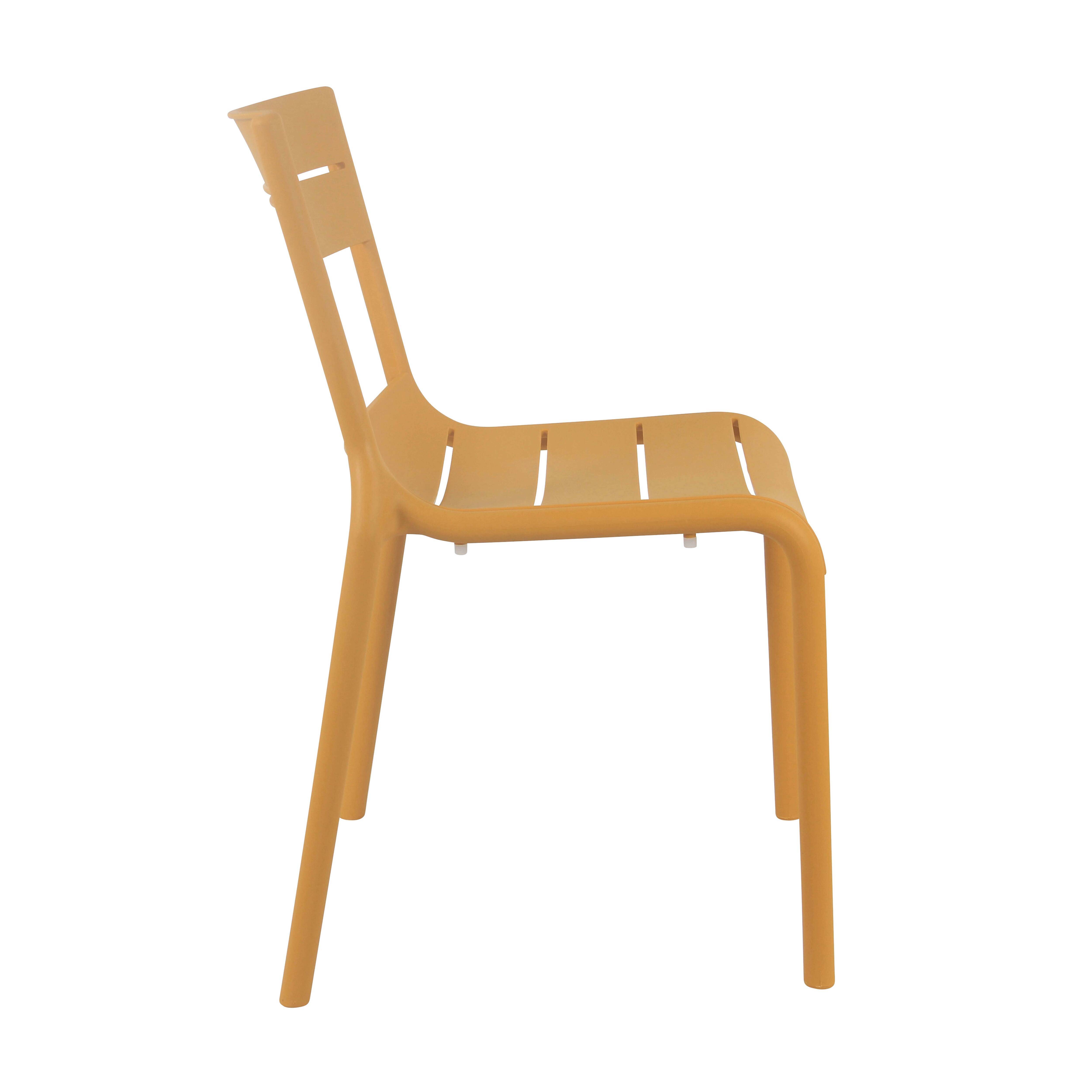 Oviala - Chaise de terrasse en plastique jaune clair Paname - Oviala - Imagen 6