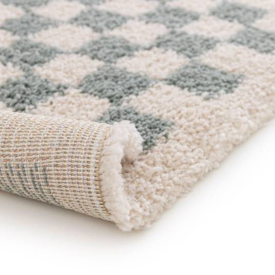Decoweb - Tapis damier à poils longs - Colorama - Vert d'eau - 200 x 290 cm - Decoweb - Image 5