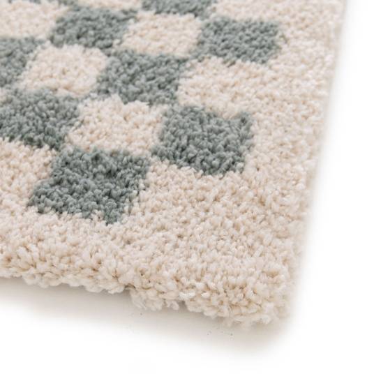 Decoweb - Tapis damier à poils longs - Colorama - Vert d'eau - 200 x 290 cm - Decoweb - Image 4