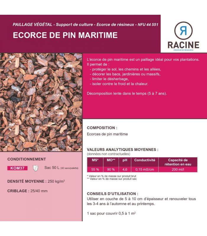 Paillage végétal biodégradable écorces de pin maritime 10 sacs 50 L pour 10m2 - Image 6