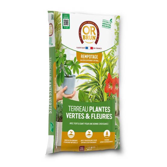 Terreau Or Brun Plantes Vertes 20L + Billes d'argile : Rempotage facile et durable - Image 2