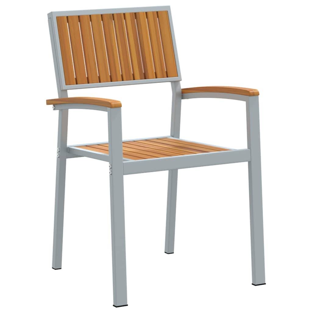 Ensemble de salle à manger jardin 7 pcs gris bois d'acacia 180 x 90 x 75 cm - PANGIVO - Image 6