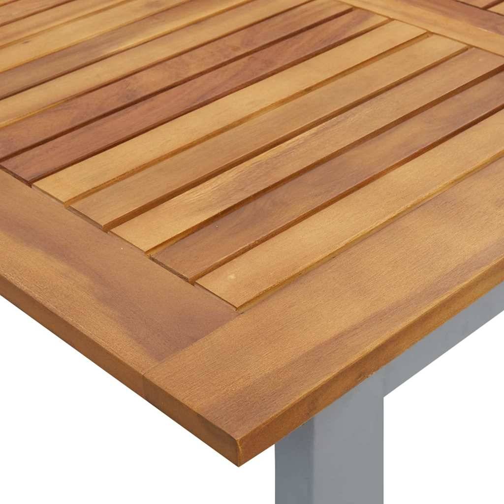 Ensemble de salle à manger jardin 7 pcs gris bois d'acacia 180 x 90 x 75 cm - PANGIVO - Image 9