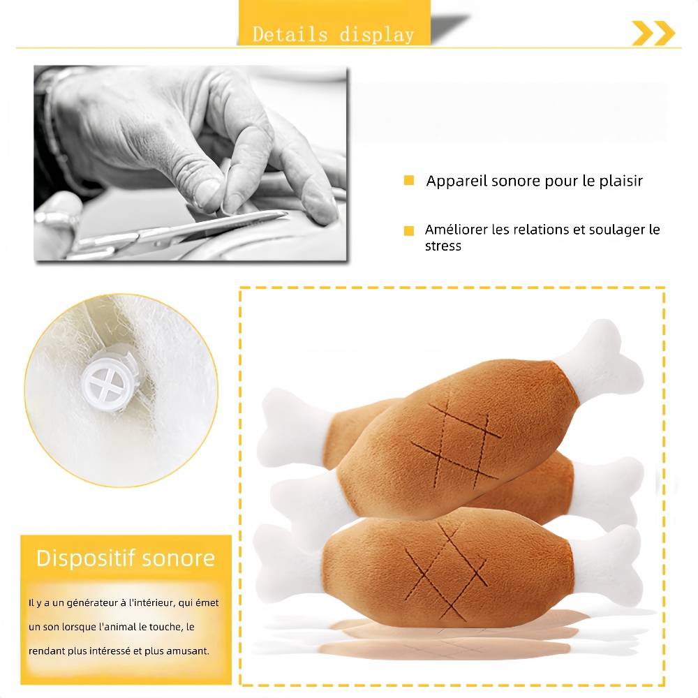IntiMeg - Jouet pour chien en forme de pilon de poulet - IntiMeg - Image 3