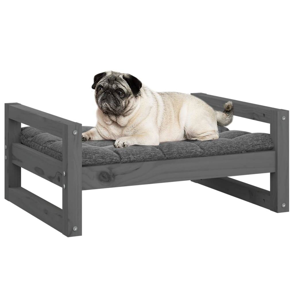 Vidaxl - Lit pour chien Gris 65,5x50,5x28 cm Bois de pin solide vidaXL 821474 - Imagen 5
