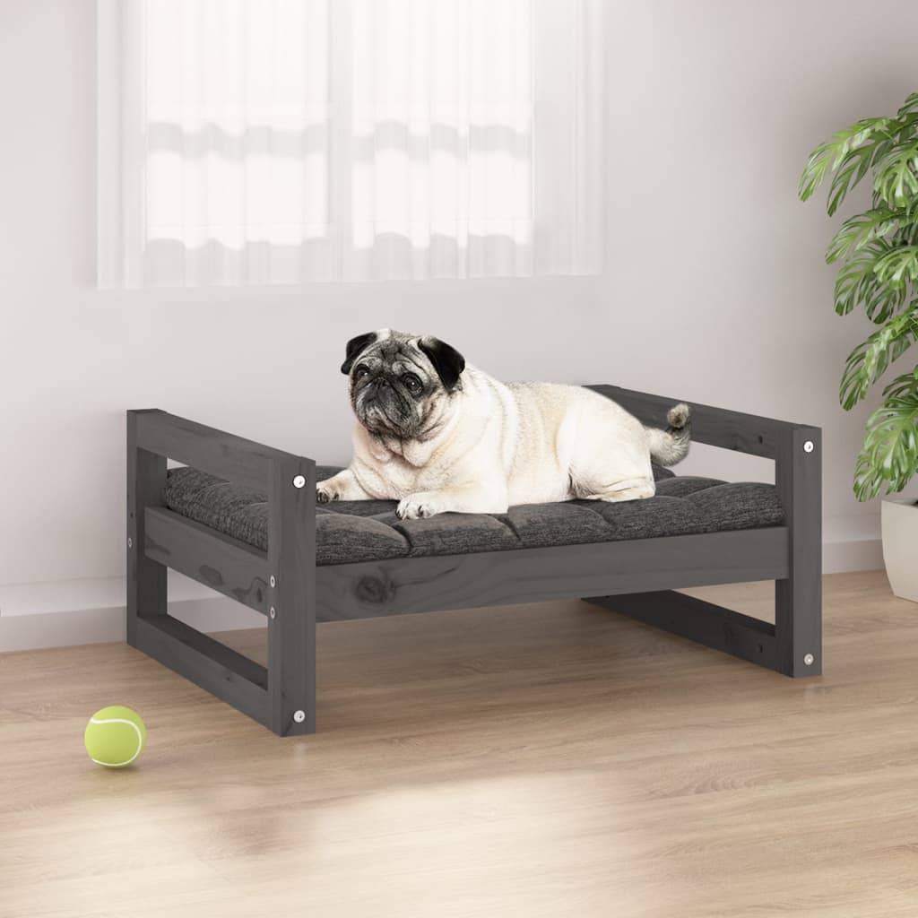 Vidaxl - Lit pour chien Gris 65,5x50,5x28 cm Bois de pin solide vidaXL 821474 - Imagen 1