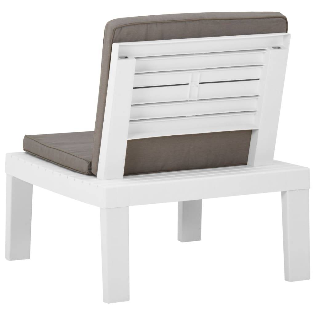 Chaise de salon de jardin en plastique blanc avec coussins anthracite 65 x 65 x 70 cm (lot de 2) - PANGIVO - Image 6