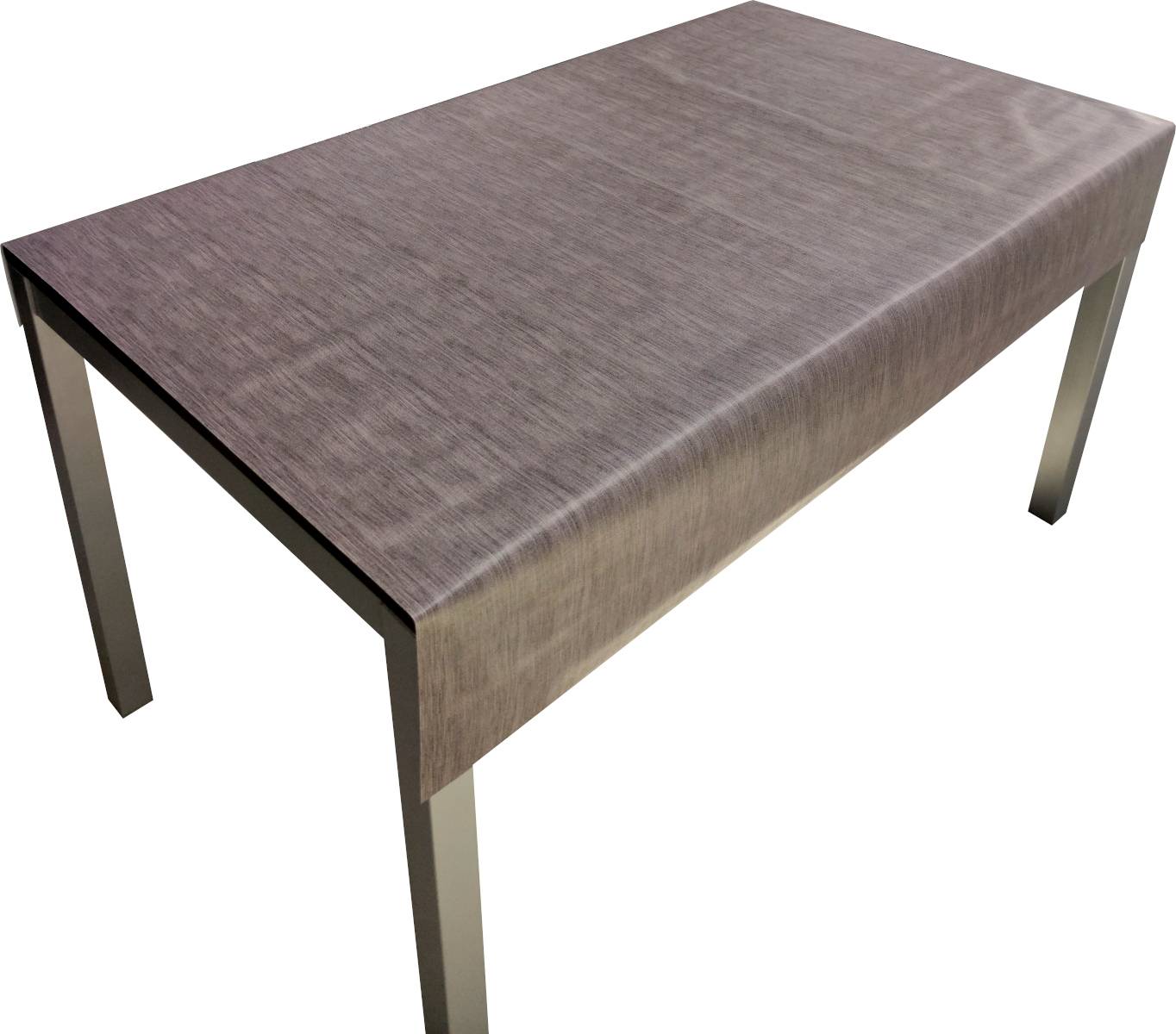Nappe Composition PVC Base Polyester Anti-taches Gris Lisse Taille 140X180 CM - Image 1