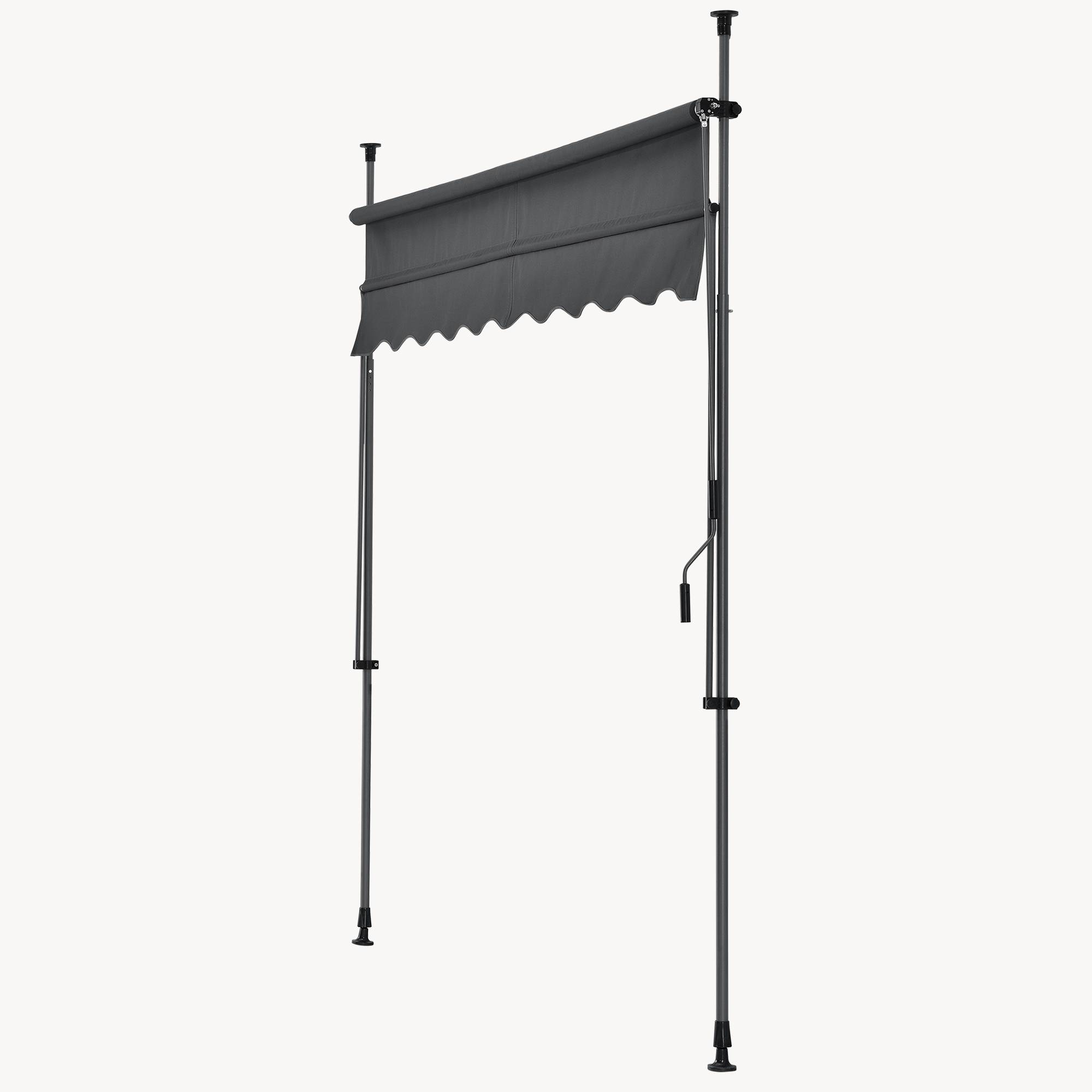 Pro.Tec - Store Banne Manuel Auvent Téléscopique 350 x 120 x 220-309 cm Gris [pro.tec] - Imagen 7