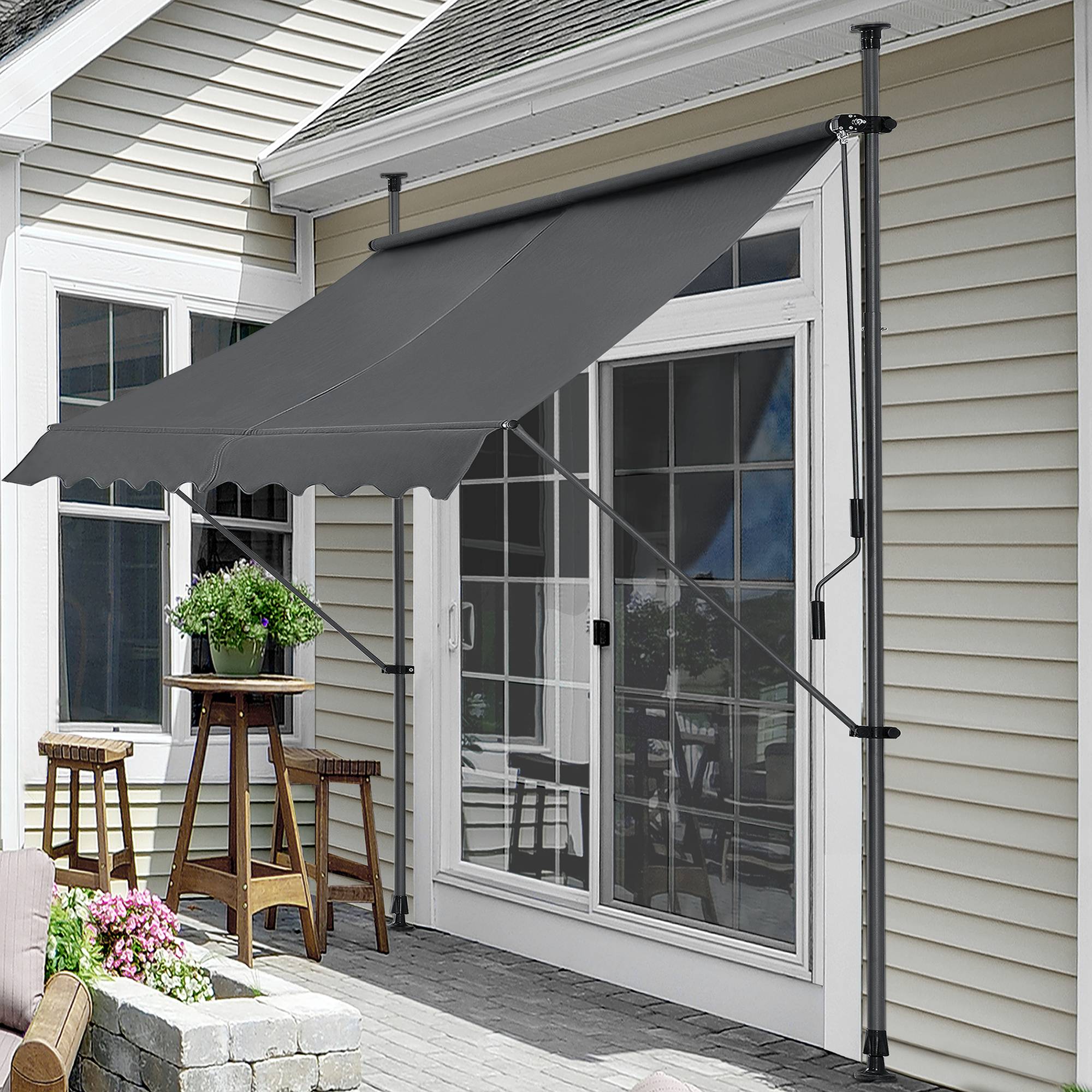 Pro.Tec - Store Banne Manuel Auvent Téléscopique 350 x 120 x 220-309 cm Gris [pro.tec] - Image 2