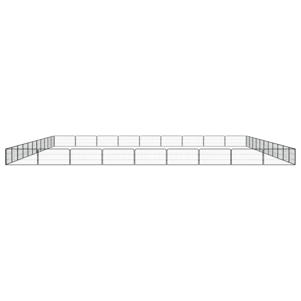Vidaxl - Parc pour chien 40panneaux Noir 100x50cm Acier enduit de poudre vidaXL 3115975 - Imagen 5