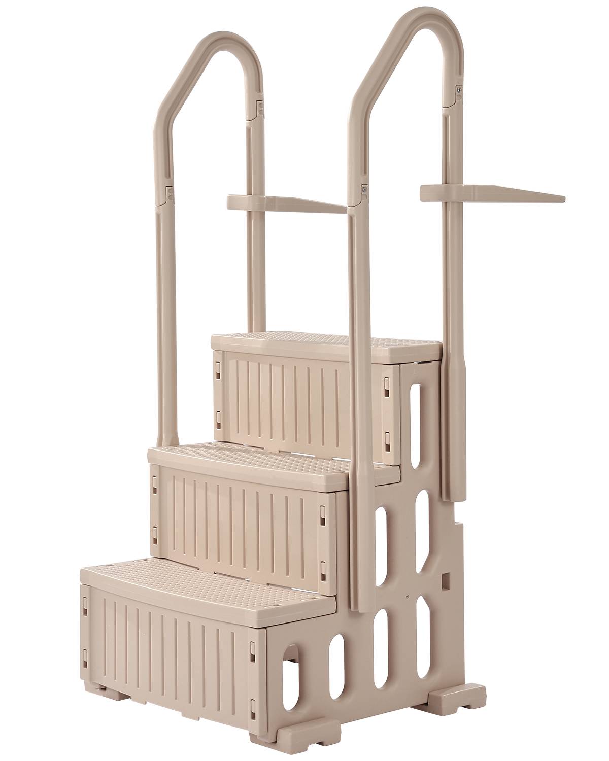Vevor - VEVOR Escalier de Piscine de 91,4-122 cm 3 Marches avec 2 Rampes 181,4 kg Taupe - Image 1