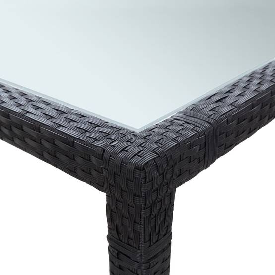 Table à dîner d'extérieur Résine tressée Noir 200 x 150 x 74 cm - PANGIVO - Image 3