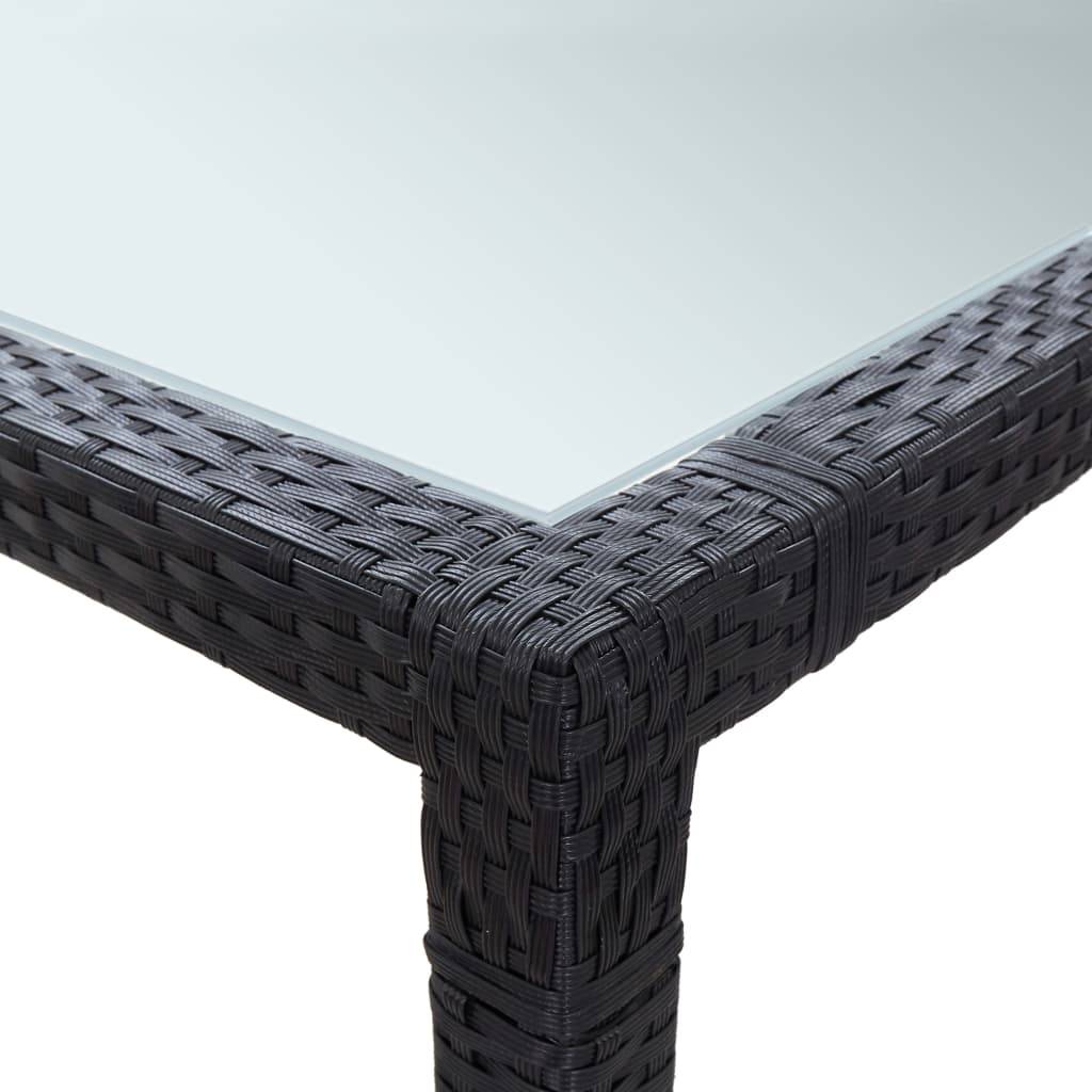 Table à dîner d'extérieur Résine tressée Noir 200 x 150 x 74 cm - PANGIVO - Image 3