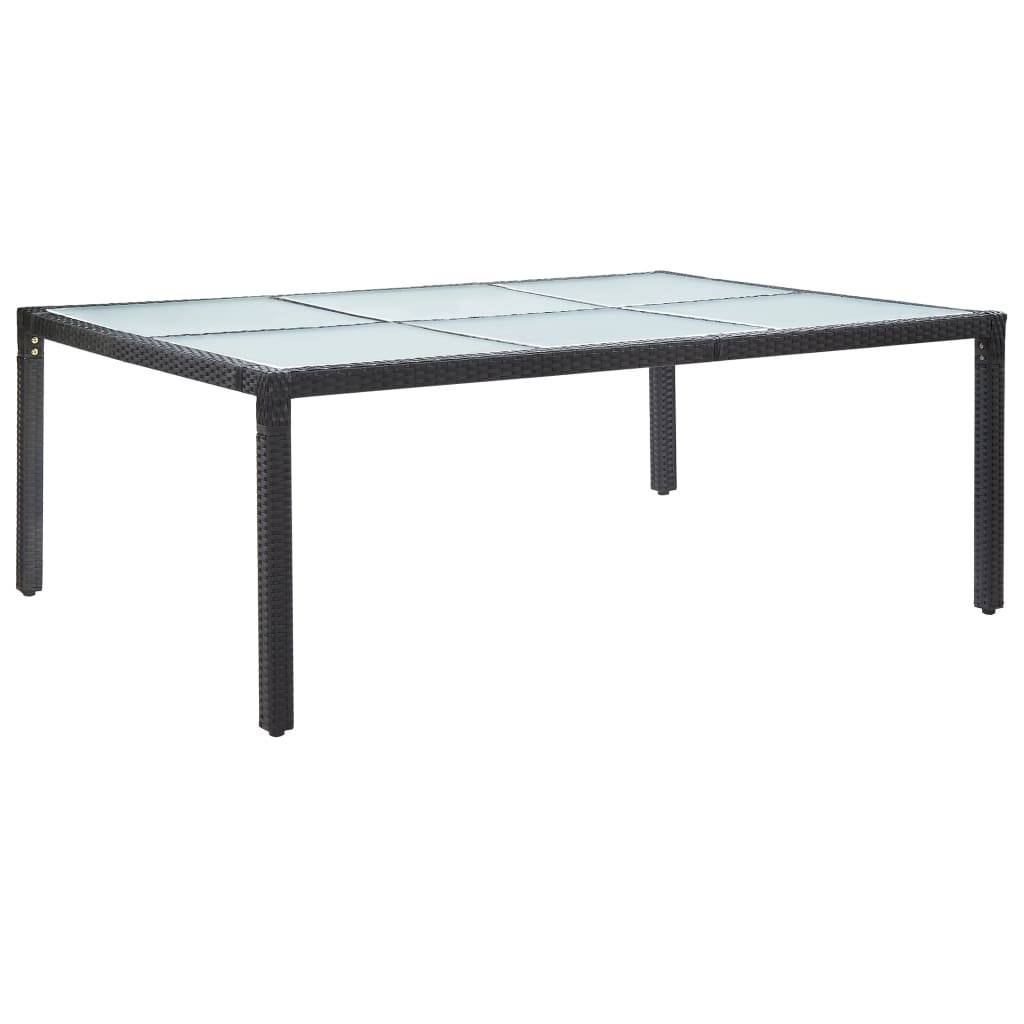 Table à dîner d'extérieur Résine tressée Noir 200 x 150 x 74 cm - PANGIVO - Image 1