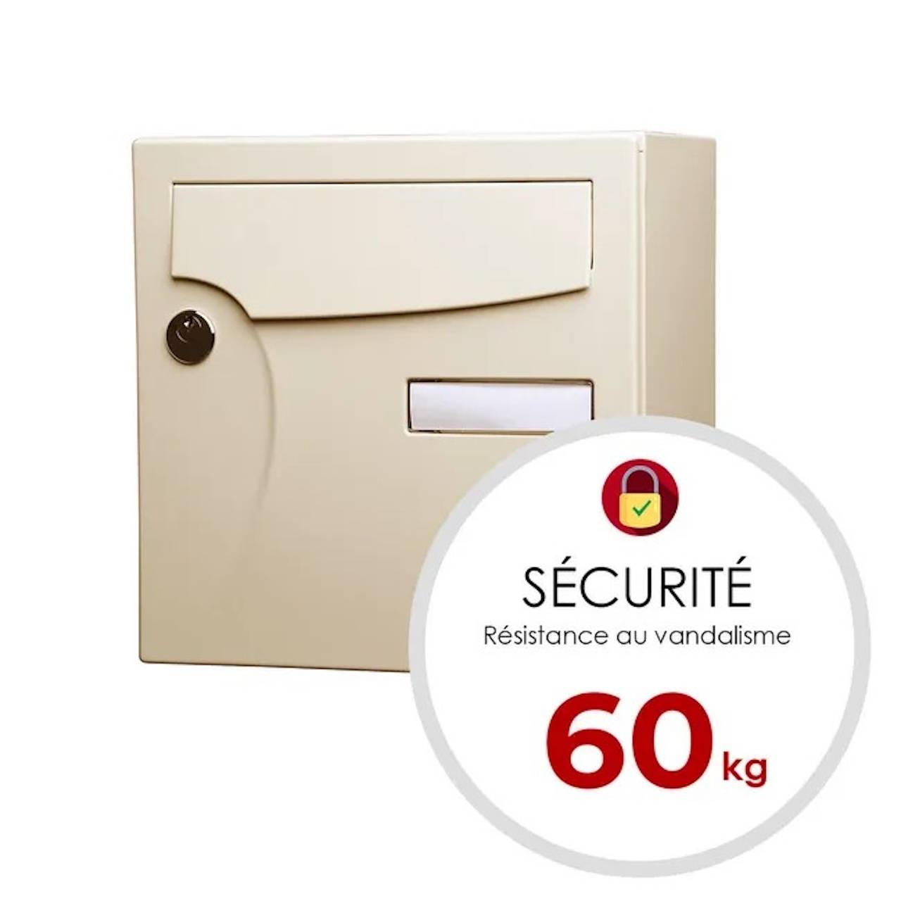 Boîte aux lettres compact - 1 porte extérieur - Animation - acier ivoire - Imagen 4