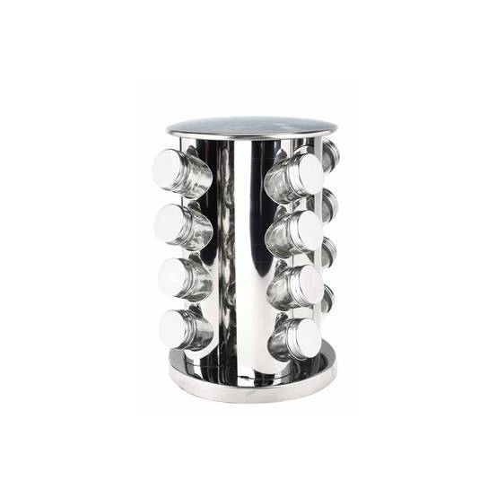 Présentoir à Épices 16 Pots "Inox" 28cm Argent - Image 1