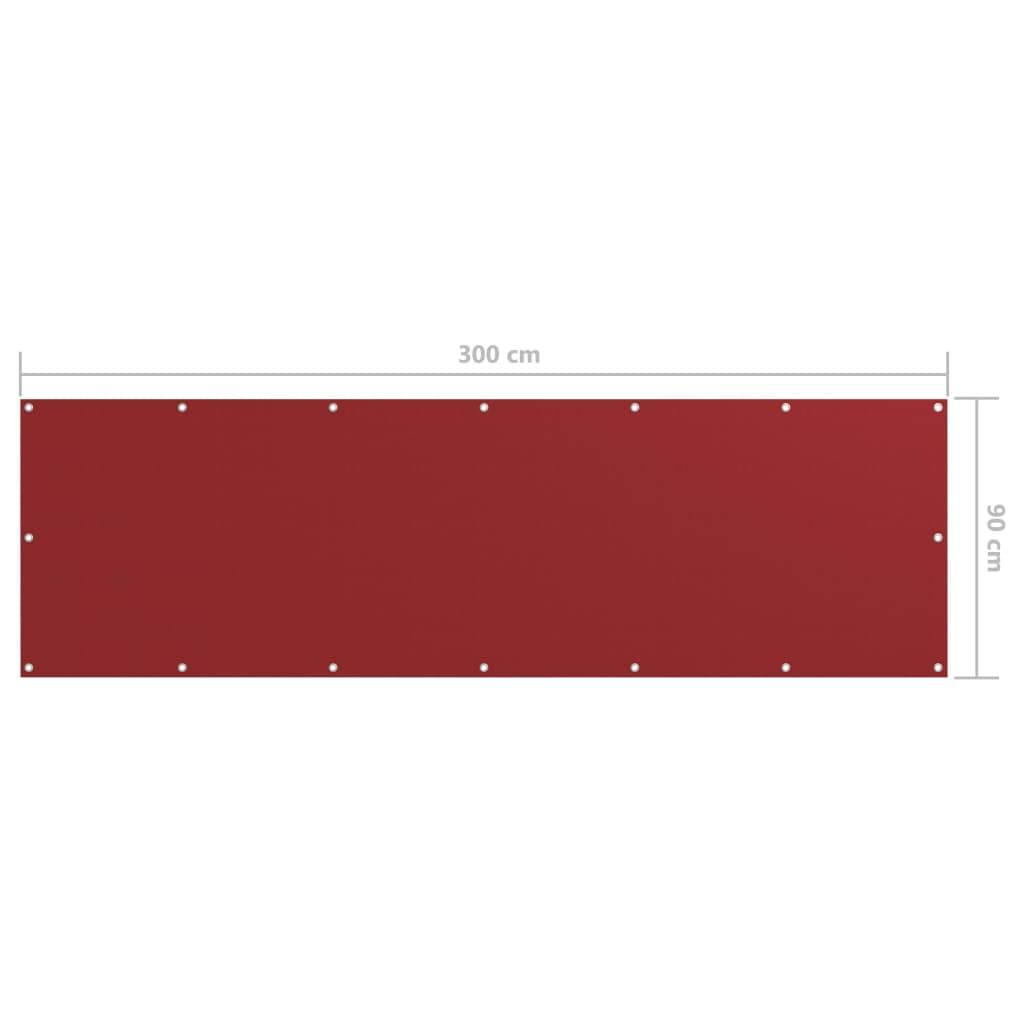 Helloshop26 - Écran de balcon brise pare vue protection confidentialité 90 x 300 cm tissu oxford rouge - Imagen 5