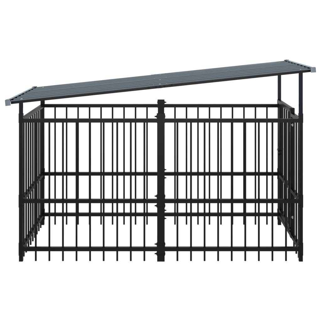 Vidaxl - Chenil d'extérieur avec toit pour chiens Acier 1,88 m² vidaXL 3124588 - Imagen 5