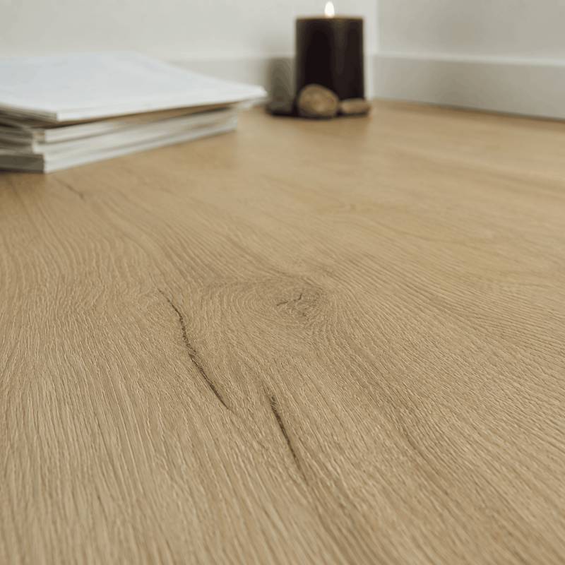Sol vinyle SPC clipsable 5,85 m² chêne clair - Sous couche intégrée, usure 0,5 mm - Coloris - Chêne clair - Image 5