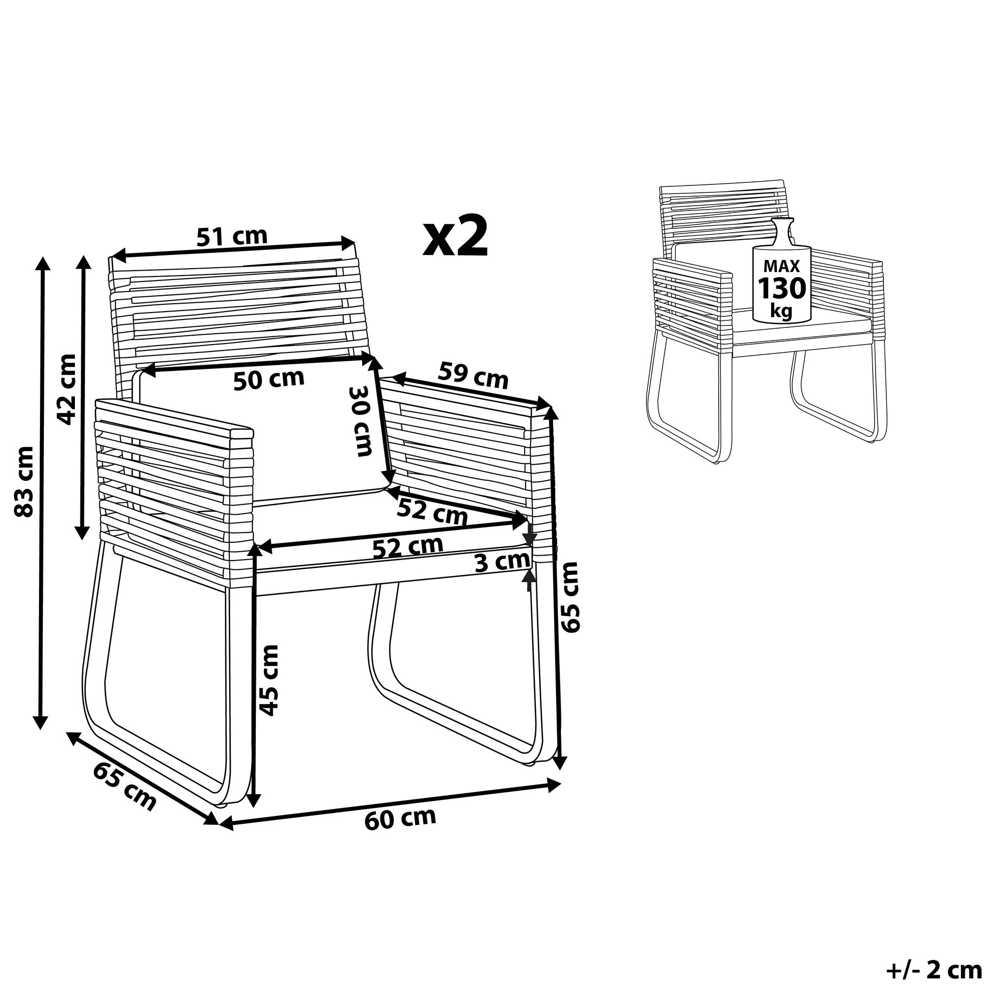 Beliani - Fauteuil Aluminium Noir CANETTO - Beliani - Imagen 3