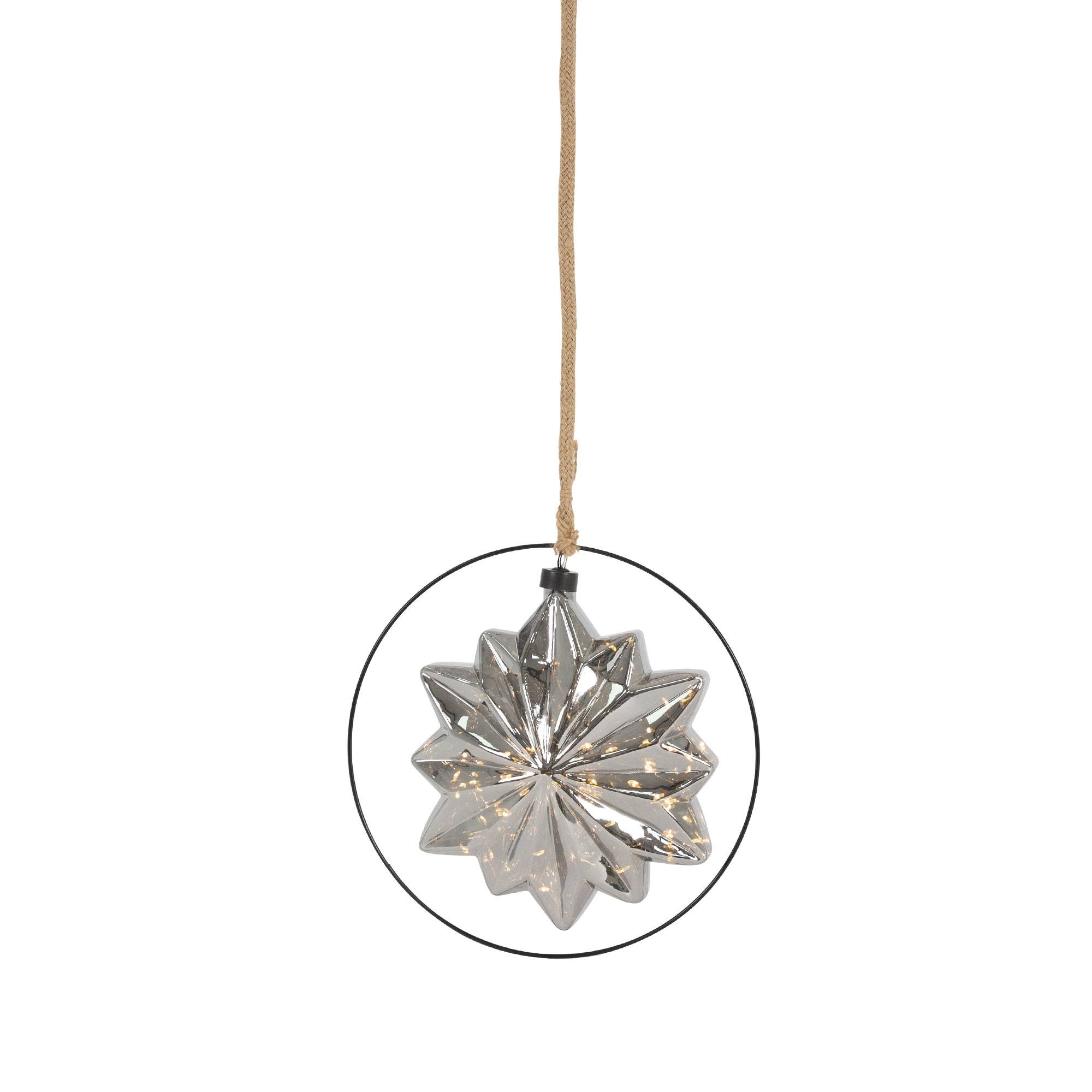 Étoile de Noël LED décoration en verre/métal étoile lumineuse suspendue Ø18 cm