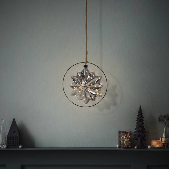 Étoile de Noël LED décoration en verre/métal étoile lumineuse suspendue Ø18 cm - Image 7