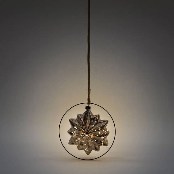 Étoile de Noël LED décoration en verre/métal étoile lumineuse suspendue Ø18 cm - Image 5