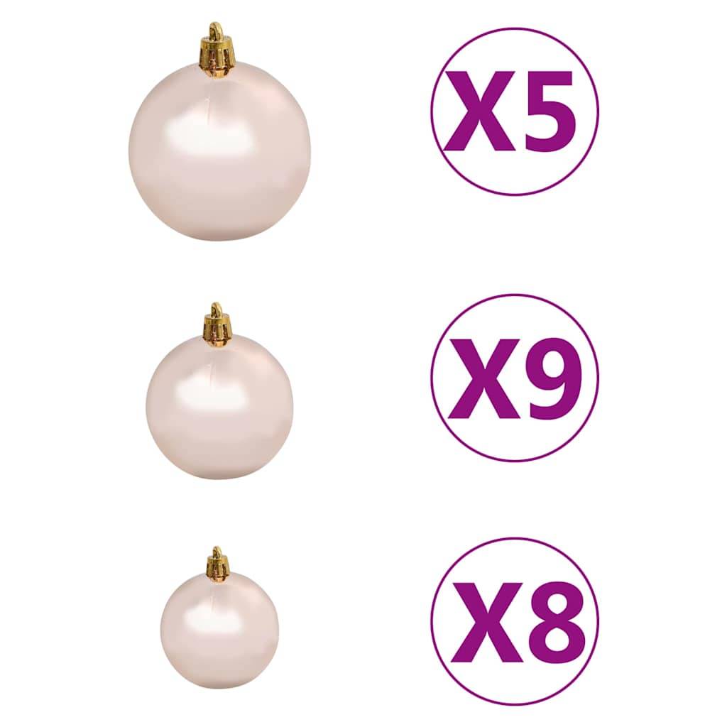 Vidaxl - Arbre de Noël artificiel pré-éclairé et boules rose 180 cm PVC vidaXL 3077585 - Image 7
