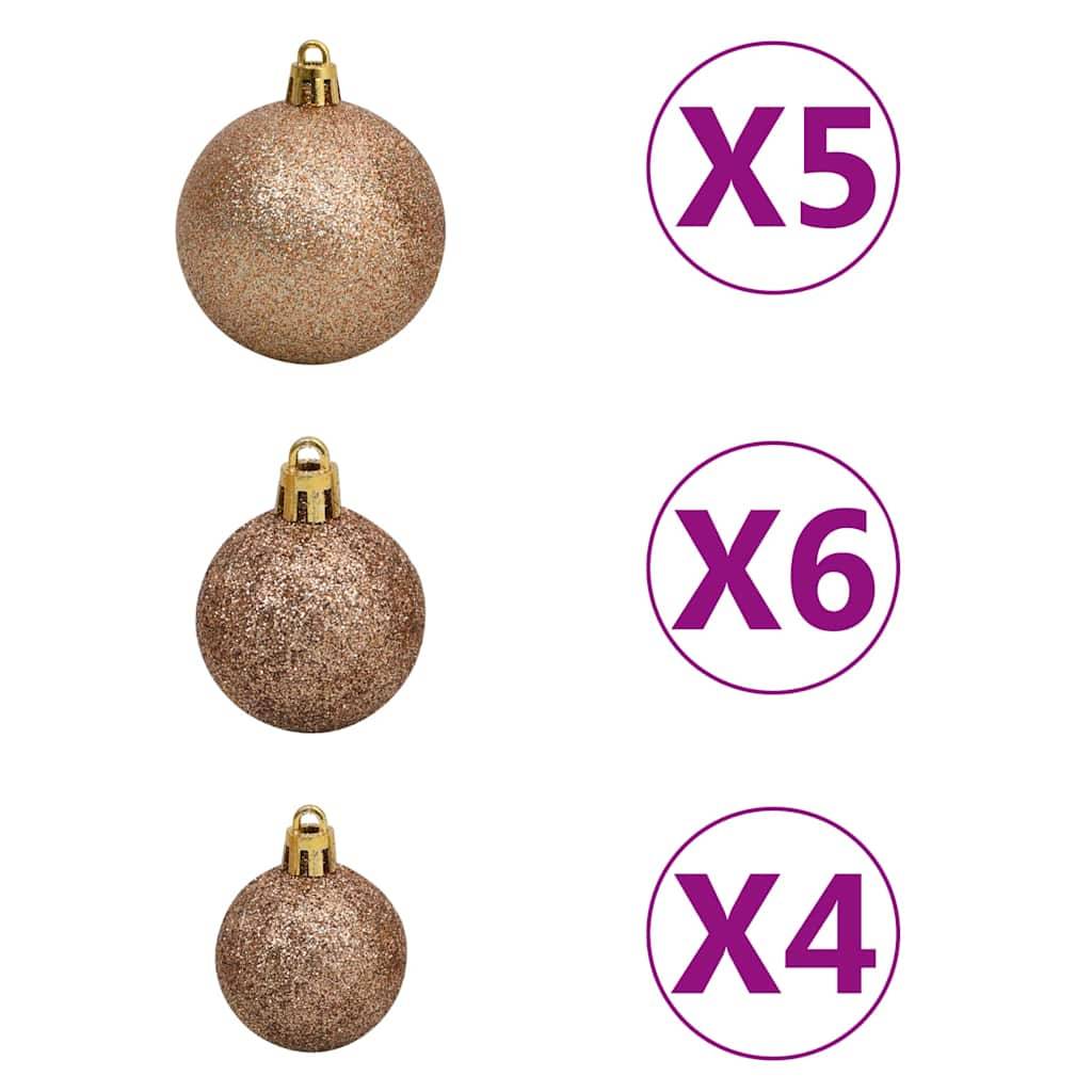 Vidaxl - Arbre de Noël artificiel pré-éclairé et boules rose 180 cm PVC vidaXL 3077585 - Image 5