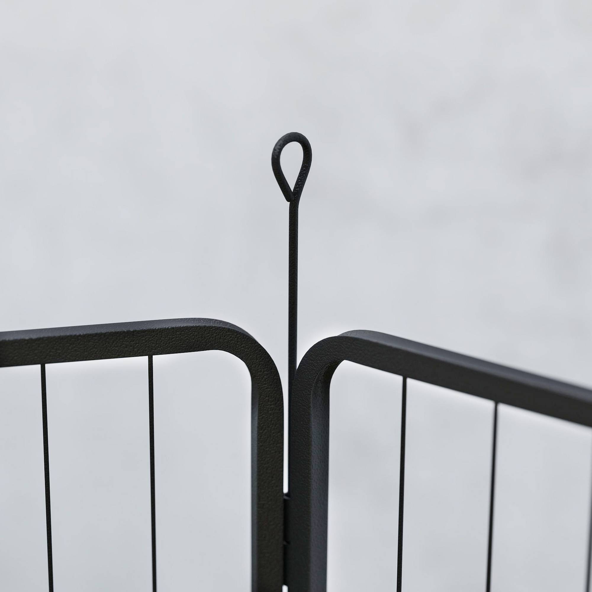 Parc pour chien à 6 panneaux, 80 cm de haut, avec porte, pour une utilisation intérieure et extérieure, noir - Image 10