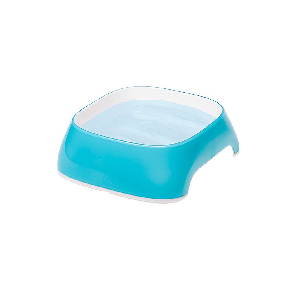 Ferplast - Ferplast Comedero para gato Glam - Comedero para comida y agua para gato de plástico a la moda, antideslizante, fácil de limpiar, 0,2 litros, Azul - Imagen 2