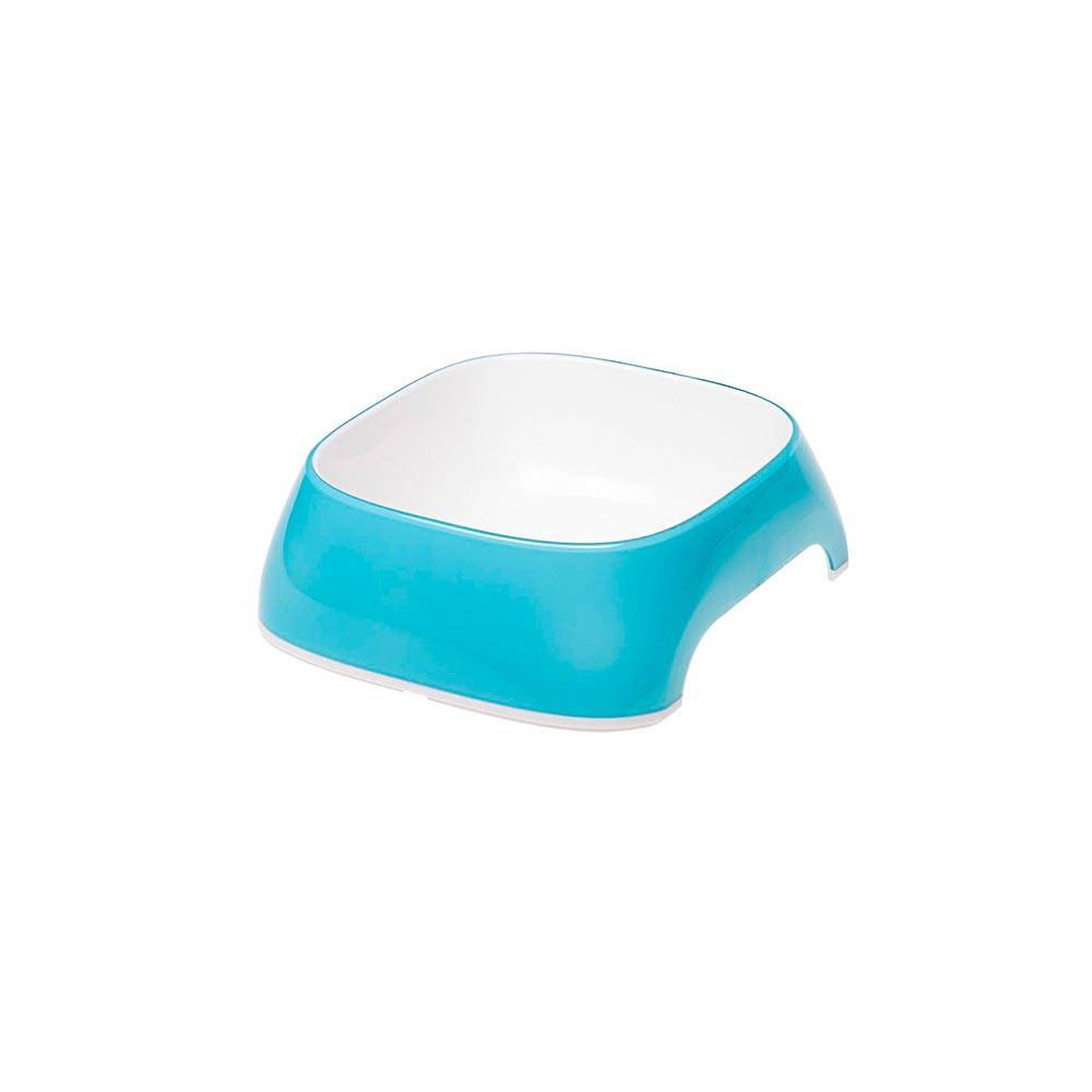 Ferplast - Ferplast Comedero para gato Glam - Comedero para comida y agua para gato de plástico a la moda, antideslizante, fácil de limpiar, 0,2 litros, Azul - Imagen 1