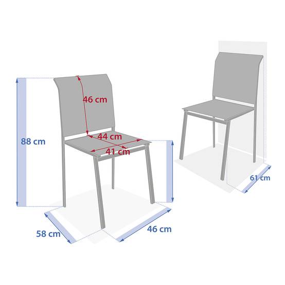 Hesperide - Chaise de jardin empilable "Essentia" wengé & praliné aluminium et texaline Hespéride - Image 5