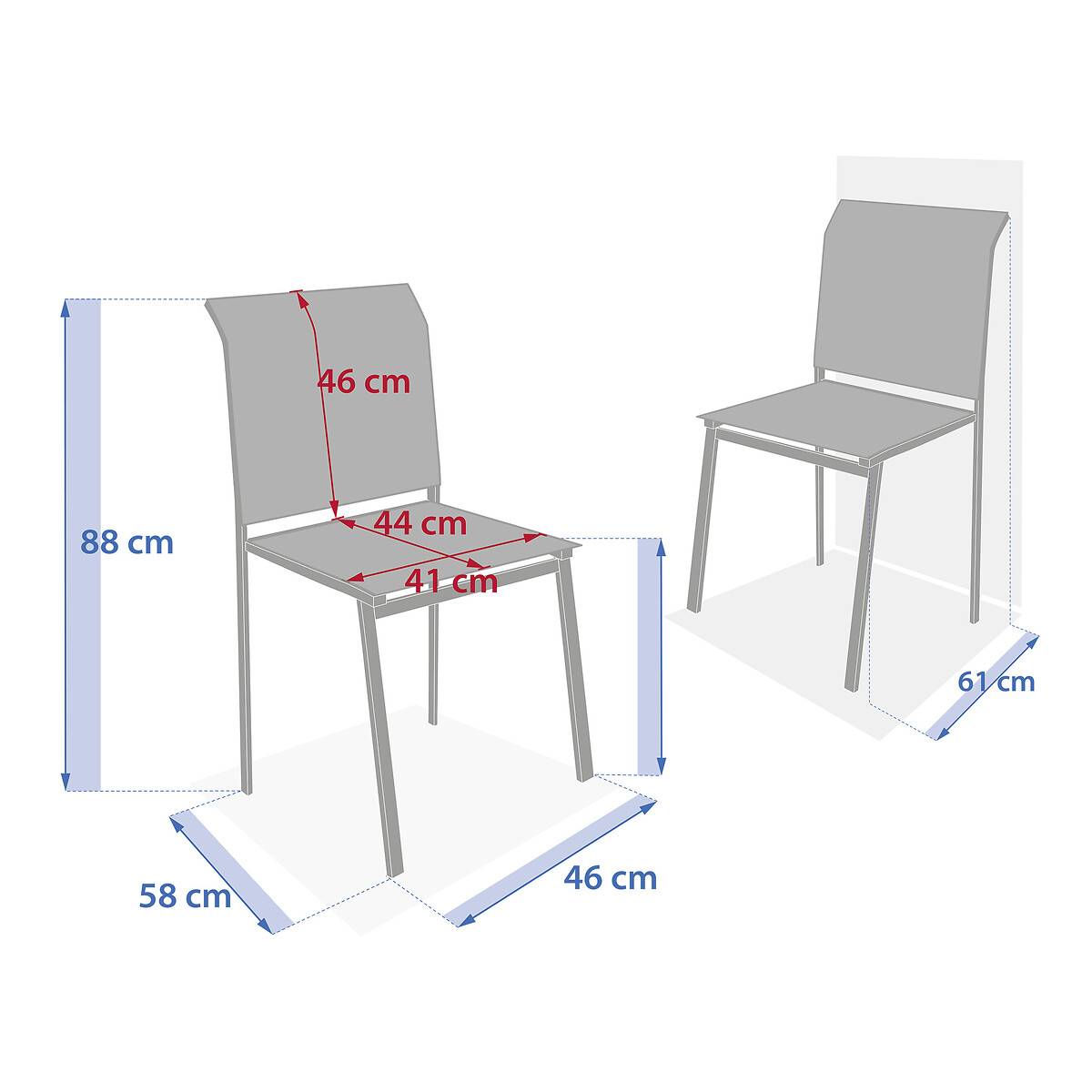 Hesperide - Chaise de jardin empilable "Essentia" wengé & praliné aluminium et texaline Hespéride - Image 5