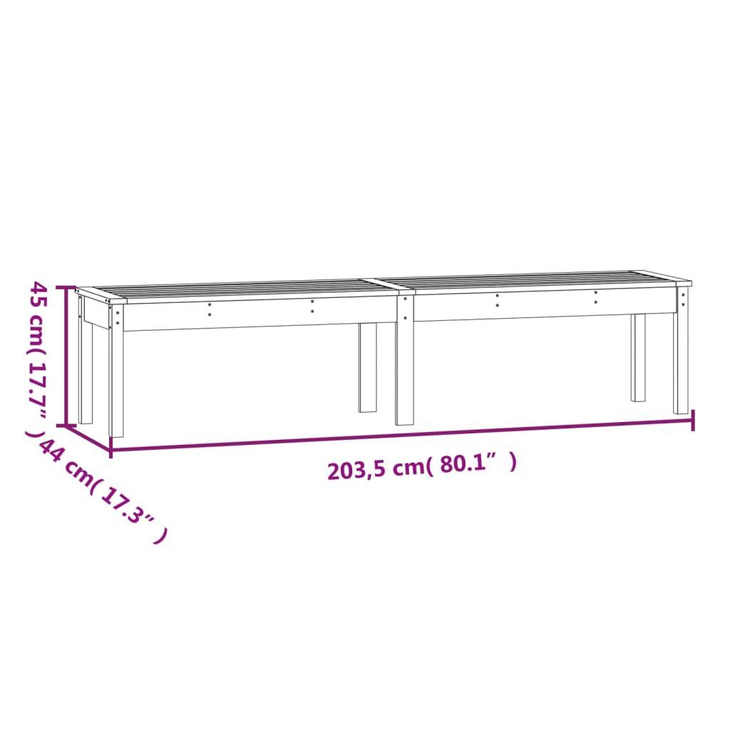 Maison Chic - Banc de jardin - Banc d'extérieur - Banquette à 2 places gris 203,5x44x45cm bois massif de pin - Imagen 8