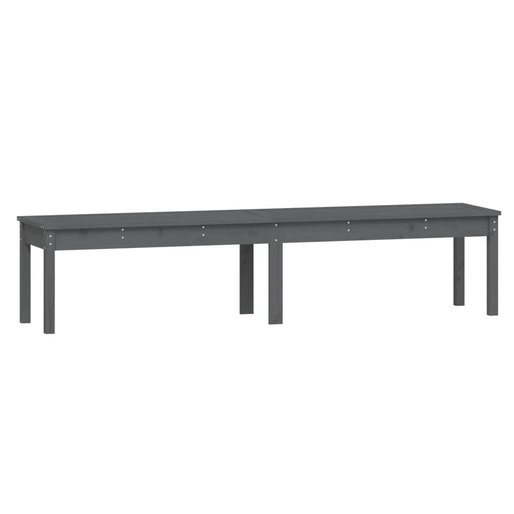 Maison Chic - Banc de jardin - Banc d'extérieur - Banquette à 2 places gris 203,5x44x45cm bois massif de pin - Imagen 1