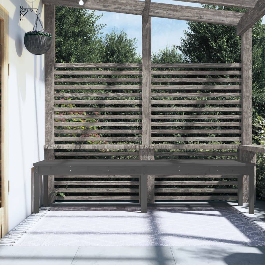 Maison Chic - Banc de jardin - Banc d'extérieur - Banquette à 2 places gris 203,5x44x45cm bois massif de pin - Imagen 3