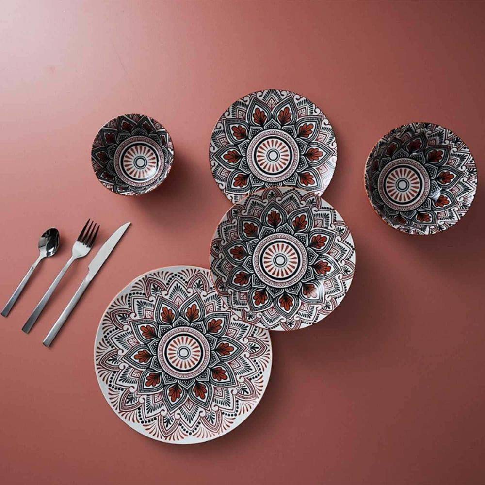 The Home Deco Factory - Service 18 pièces en porcelaine Mandala - Imagen 2