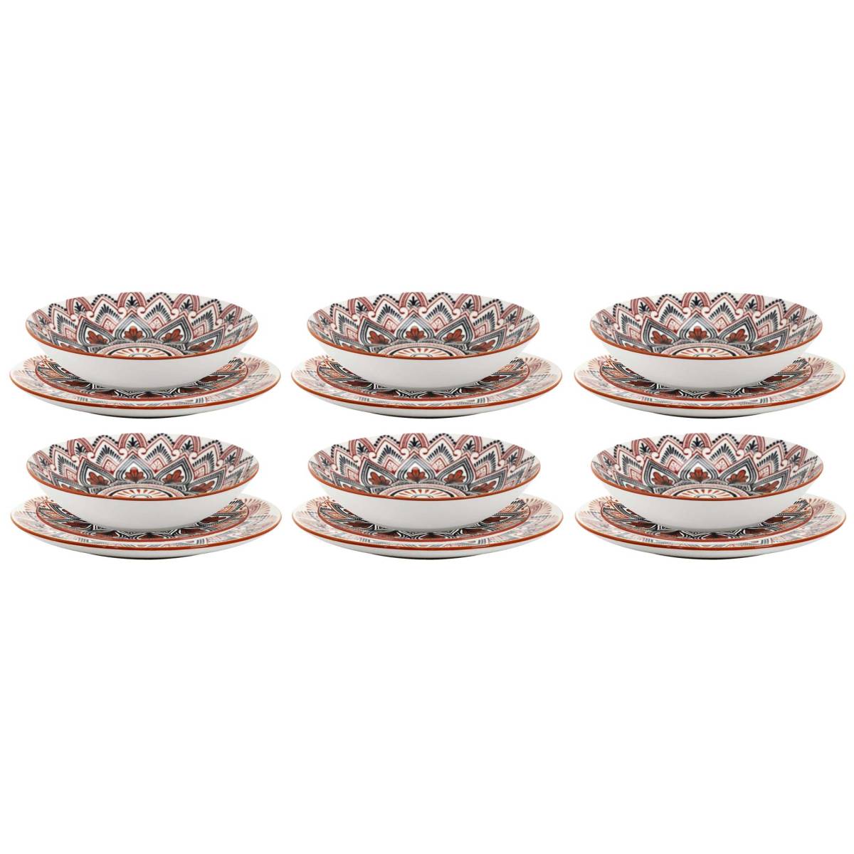 The Home Deco Factory - Service 18 pièces en porcelaine Mandala - Imagen 1