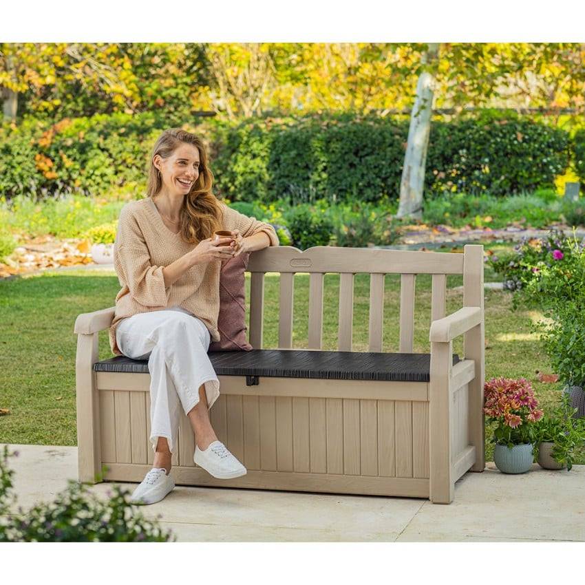 Habitat Et Jardin - Coffre-banc Jardin Résine "bogota" - 265 L - 140 X 60 X 84 Cm - Beige -habitat Et Jardin - Imagen 9