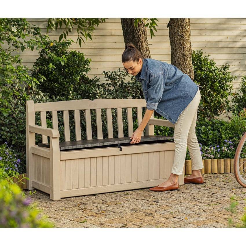 Habitat Et Jardin - Coffre-banc Jardin Résine "bogota" - 265 L - 140 X 60 X 84 Cm - Beige -habitat Et Jardin - Imagen 7