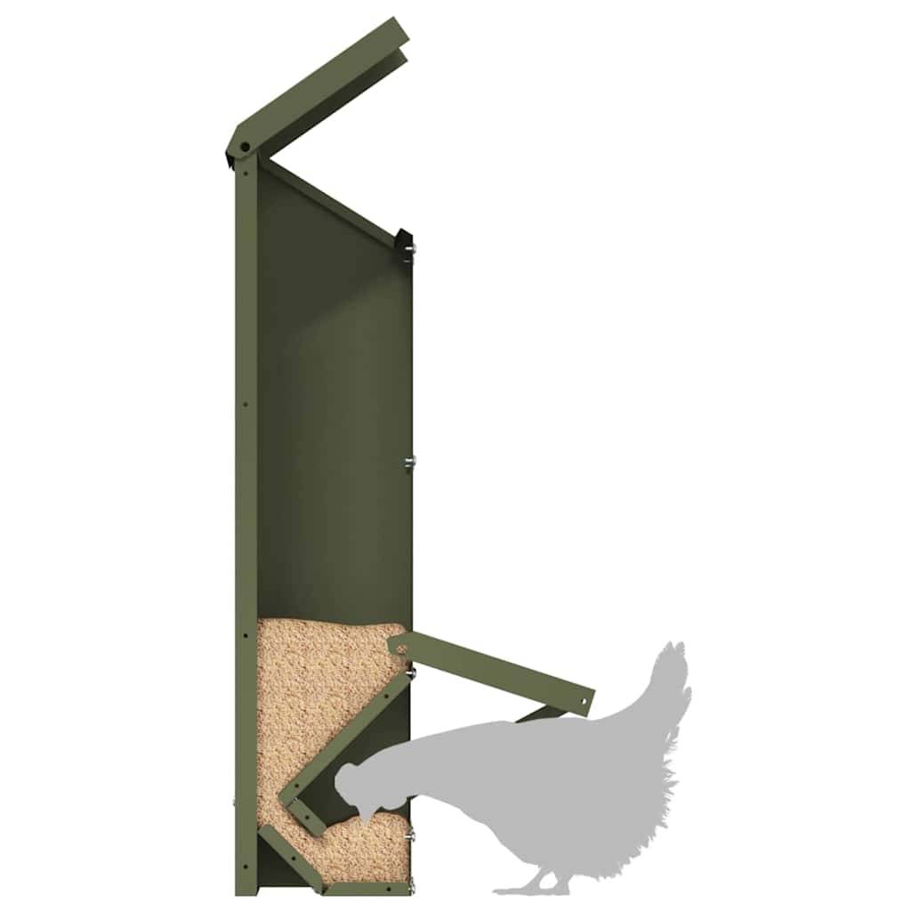 Distributeur Vertical Volaille Métal Étanche 5kg Olive - ComfortXL Outdoor Living - Image 9
