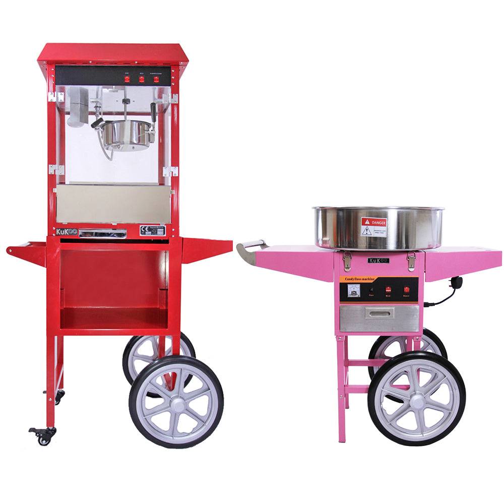 Kukoo - KuKoo Machine à Pop-Corn de 226g & Machine à Barbe à Papa avec Chariots - Imagen 1